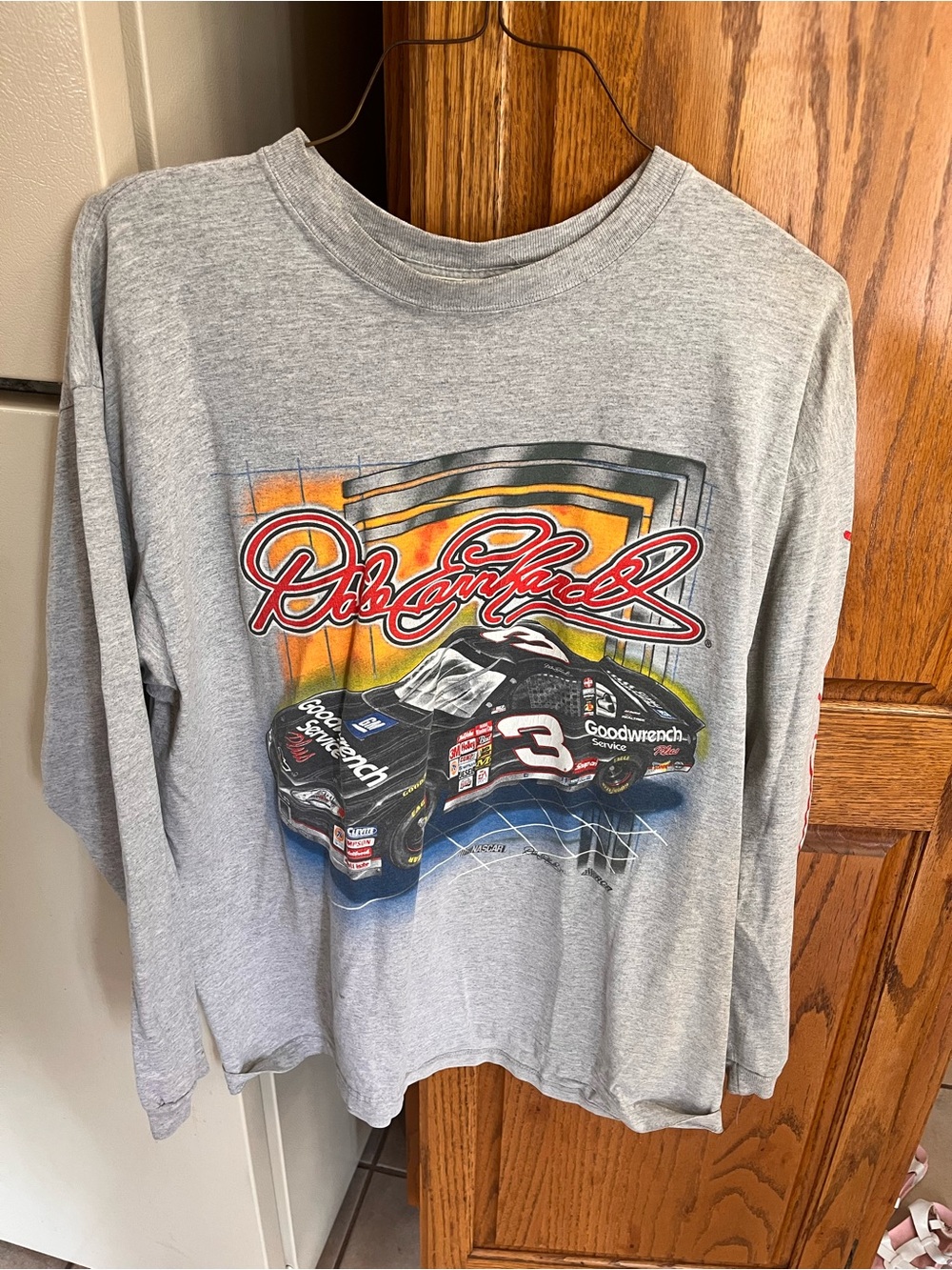 Men’s nascar Long-Sleeve Racing Graphic Tee - Gray xlarge
